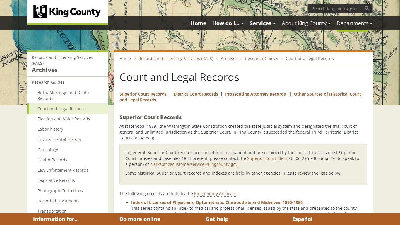 Court and Legal Records - King County - King County, Washington